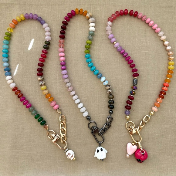 Trendy Rainbow 🌈 Gemstone Crystal Candy Necklace - Picture 9 of 12